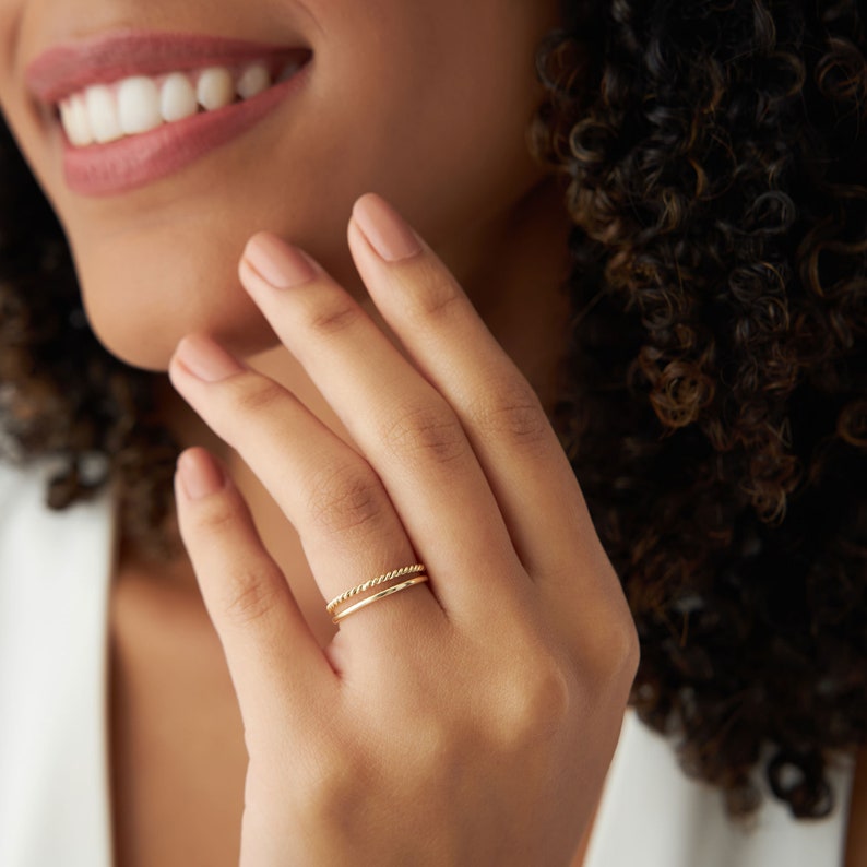 Gold Ring, 14K Solid Gold Round Wedding Band, 1.2 MM Yellow Gold Ring, Dainty Stacking Ring, Simple Delicate Ring, Thin wedding band