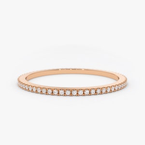 Micro Pave Diamond Eternity Band in 14k Rose Gold