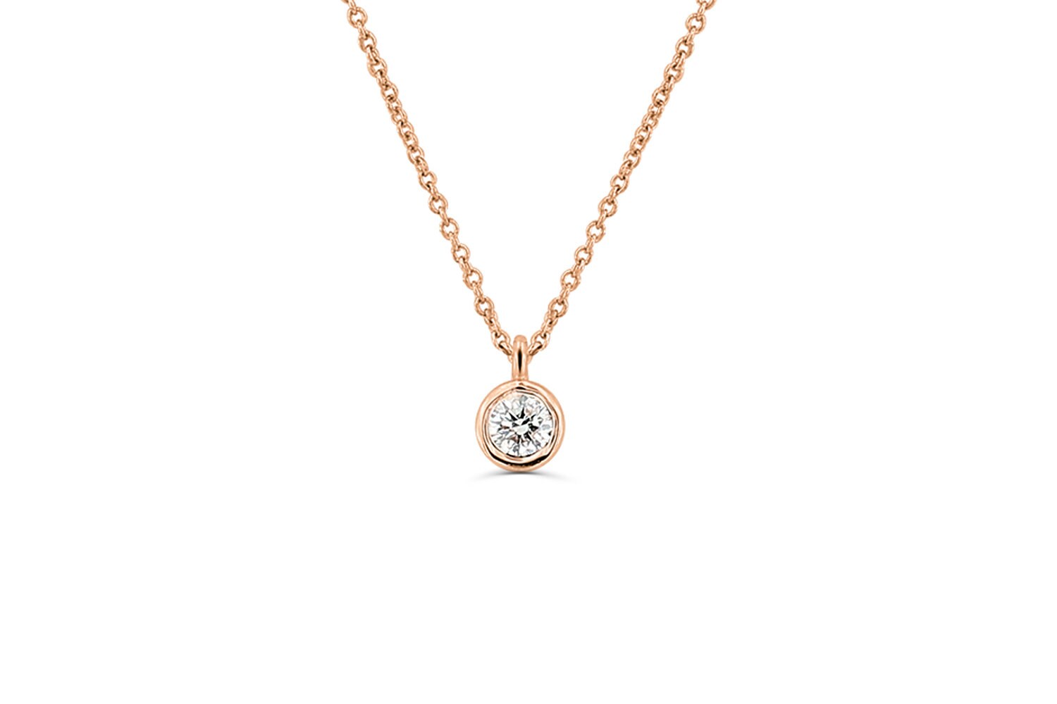 Diamond Bezel Strand Necklace – Baby Gold