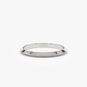 14K White Gold Knife Edge Wedding Ring