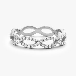 Infinity Ring Diamond Infinity Ring Micro Pave Infinity Twist Ring In 