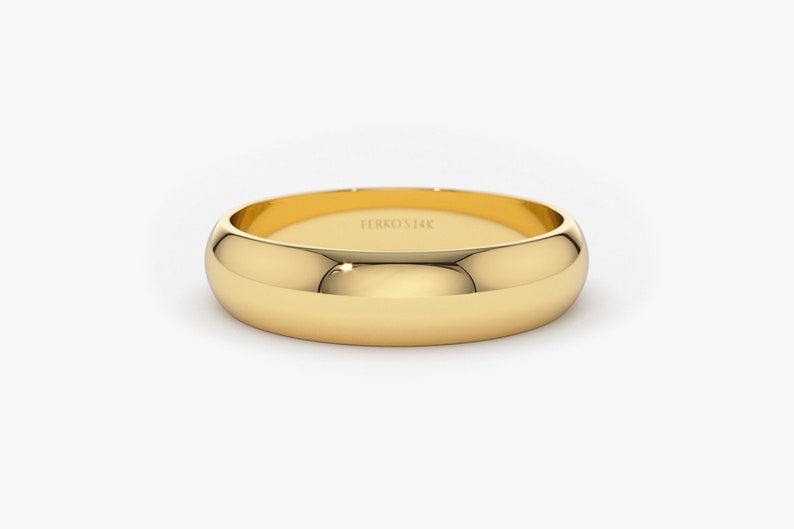 14k Gold 4MM Dome Wedding Band