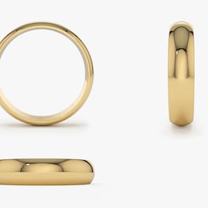 14k Gold 4MM Dome Wedding Band All Angles