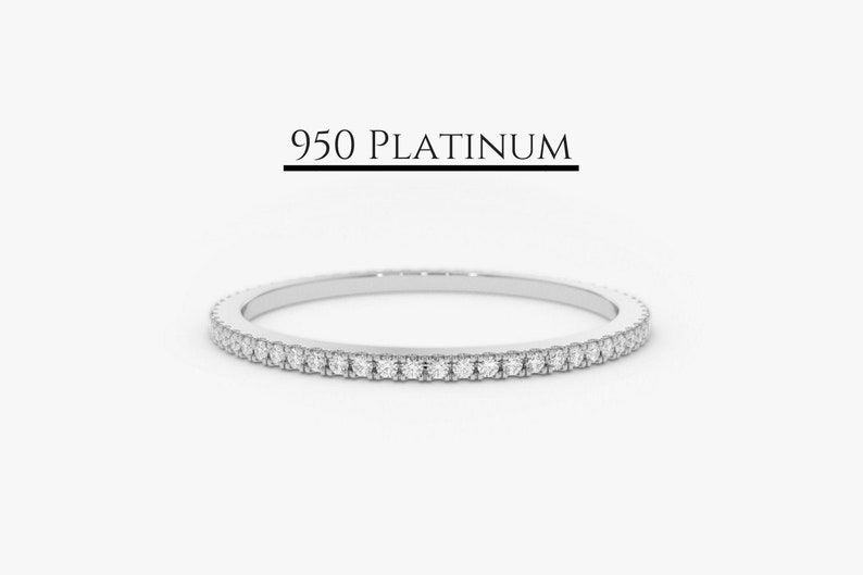 Micro Pave Thin Diamond Eternity Ring in 950 Platinum