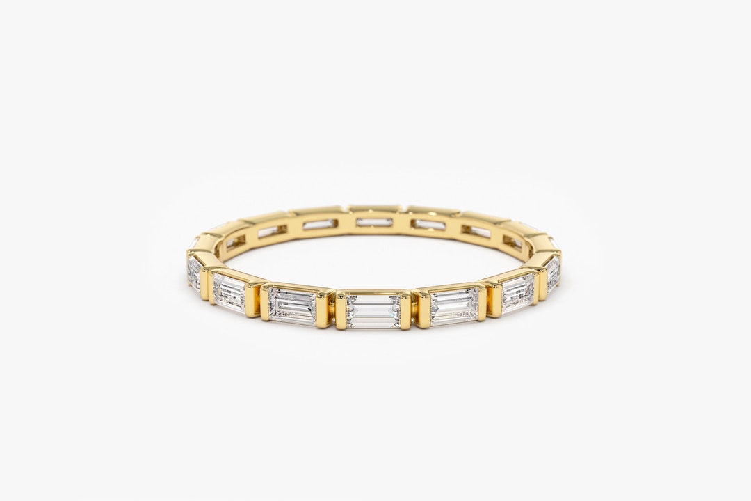 Eternity Baguette Diamond 14k Solid Gold Womens Wedding Ring / - Etsy ...