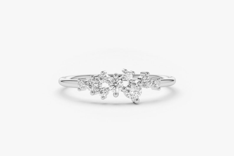 Cluster Ring in 14k White Gold