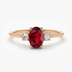 Ruby Engagement Ring in 14k Rose Gold