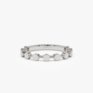 14K White Gold Stackable Ring For Women