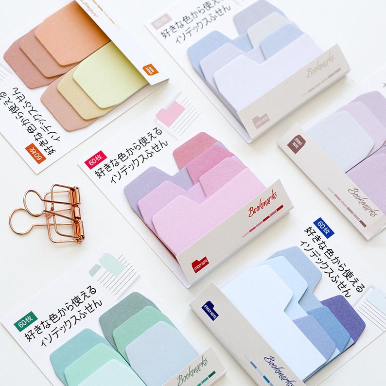 Gradient Index Sticky Notes Japanese Stationery Kawaii Cute Etsy Australia