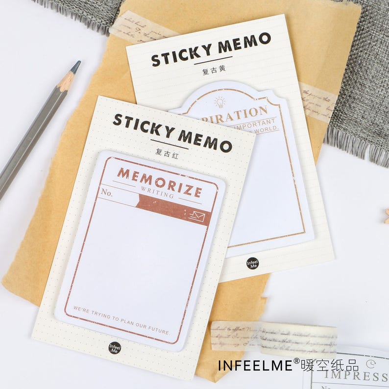 Vintage Looking Sticky Notes Vintage Banner Memo Pads Etsy