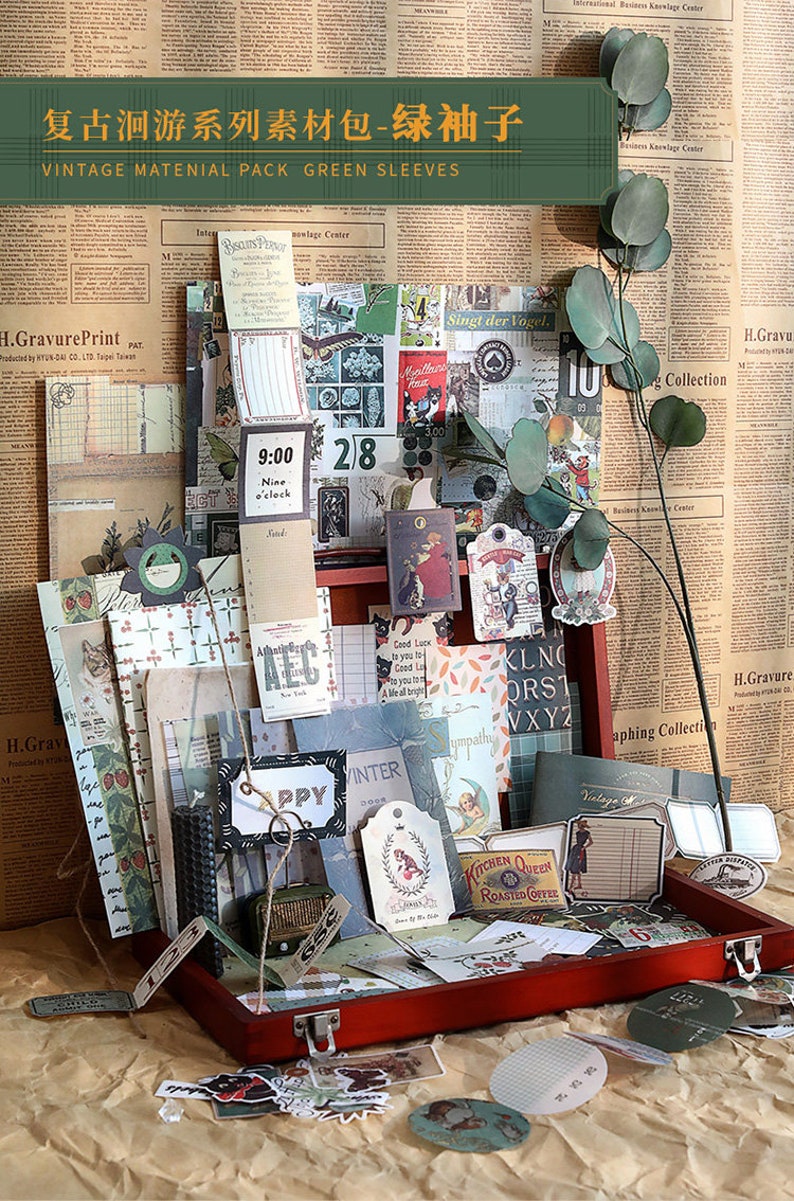 stickers 88 Pcs Junk Journal Scrapbooking Ephemera Paper Pack Vintage Material Pack vintage ephemera pack vellum paper 88 pieces