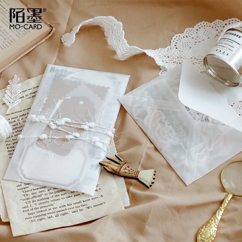 Vellum Envelope Pocket Set 6 pcs // Vintage Enevelopes // Etsy