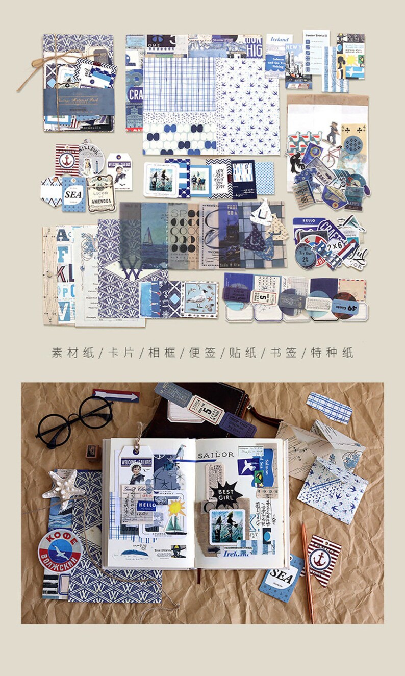 stickers 88 Pcs Junk Journal Scrapbooking Ephemera Paper Pack Vintage Material Pack vintage ephemera pack vellum paper 88 pieces