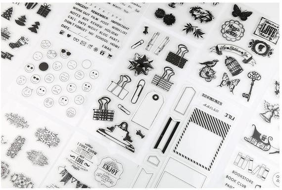 Banner Icons Title Alphabets Clear Transparent Stamp Etsy