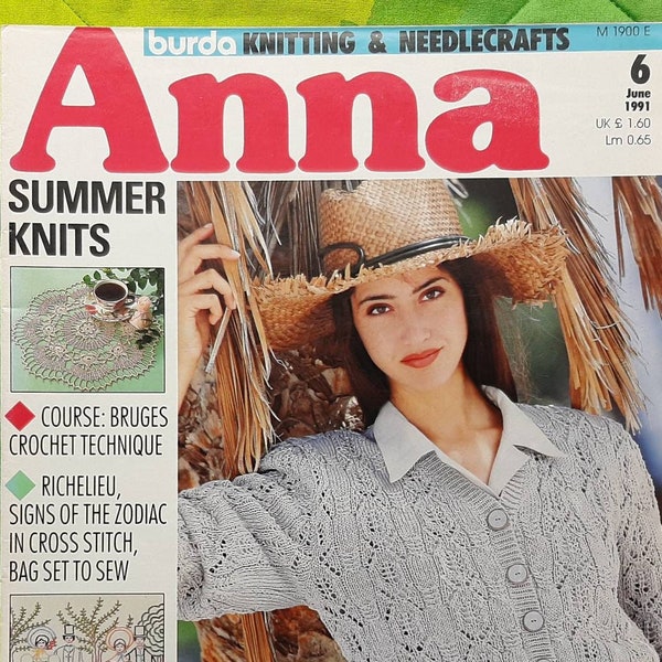 Anna Burda Knitting & Needlecrafts Magazine Juin 1991