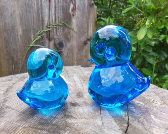 Sweden Set of 2 blue glass birds