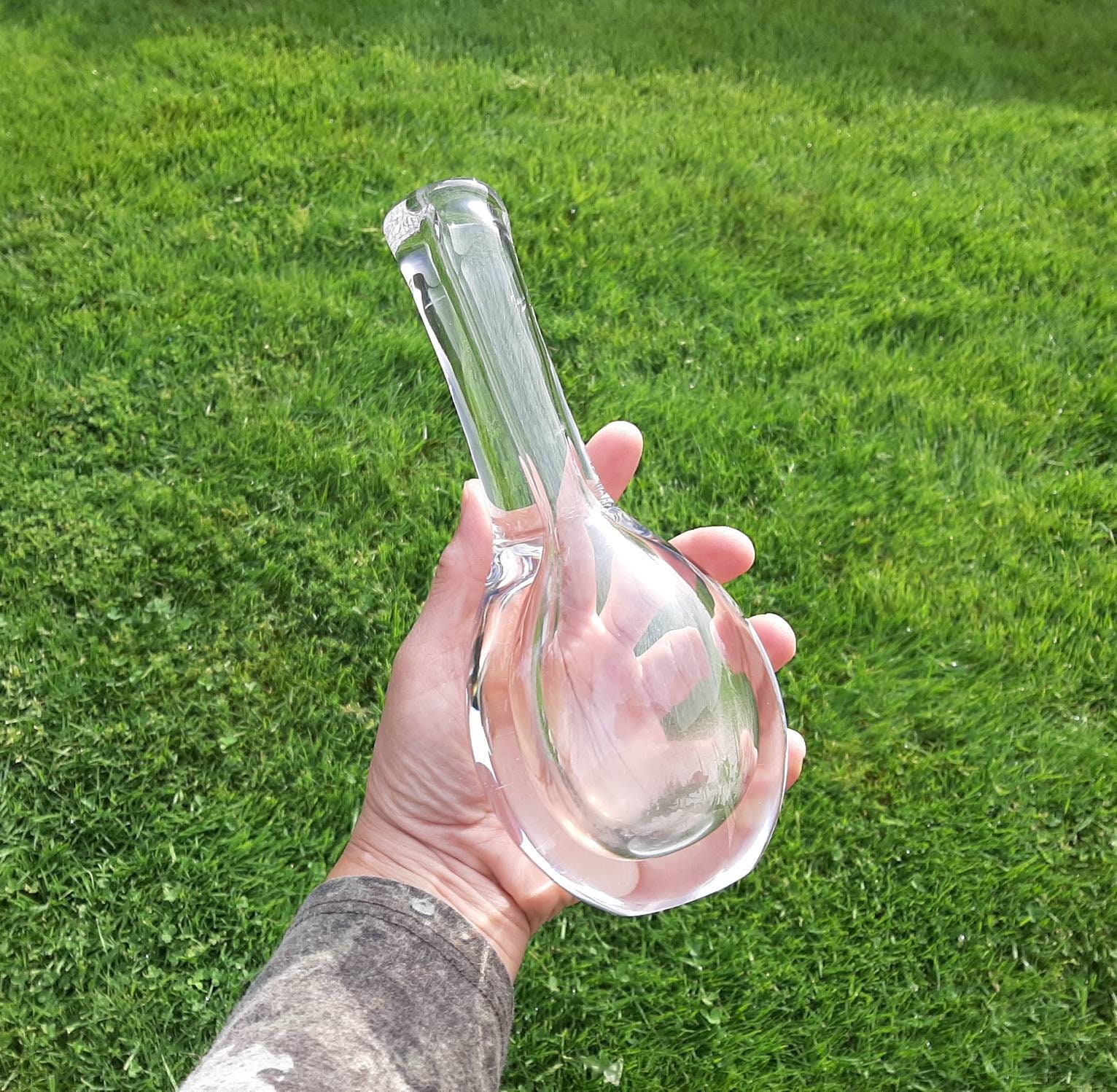 Vase Vintage Kosta Boda Raindrop Par Göran Wärff - Cristal Clair - Suède 1970