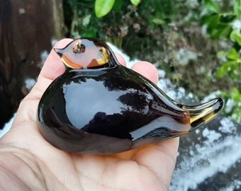 Brown glass bird