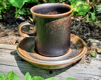 Arabia Finland Ruska small cup and saucer, design Ulla Procope.