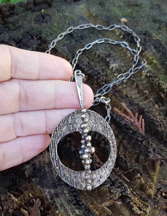 Brutalist style pendant necklace from Austria. - image 3