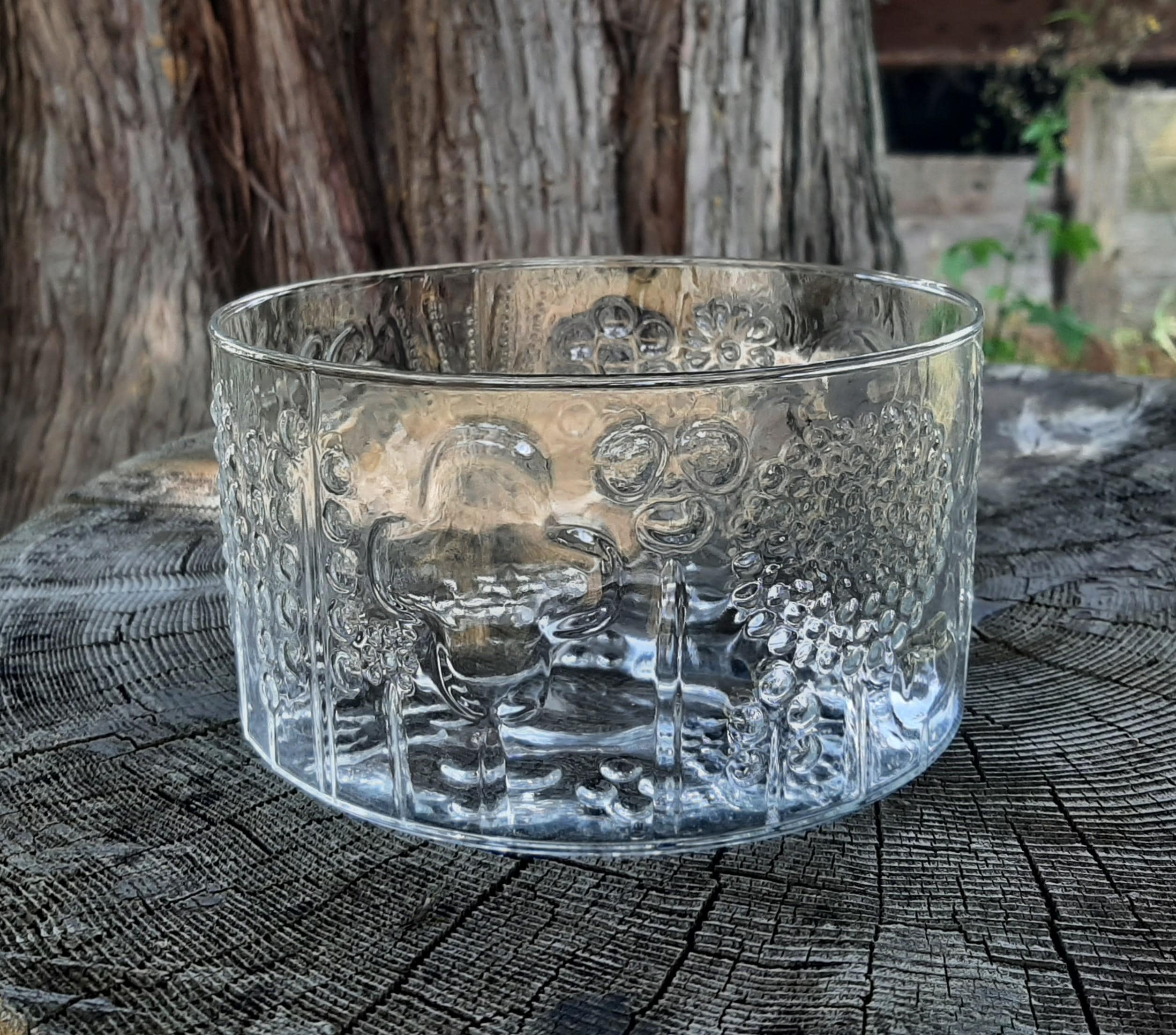 Nuutajarvi Arabia Flora Medium Glass Bowl Design by Oiva