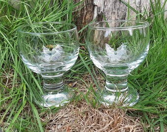 Holmegaard Kroglas, Danish Inn wine glasses, design Per Lutken, set of two