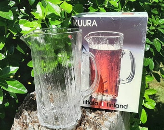 Iittala Finland Kuura glass Pitcher, design Tapio Wirkkala