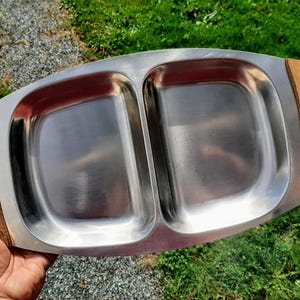 Danish stainless steel serving tray - fair