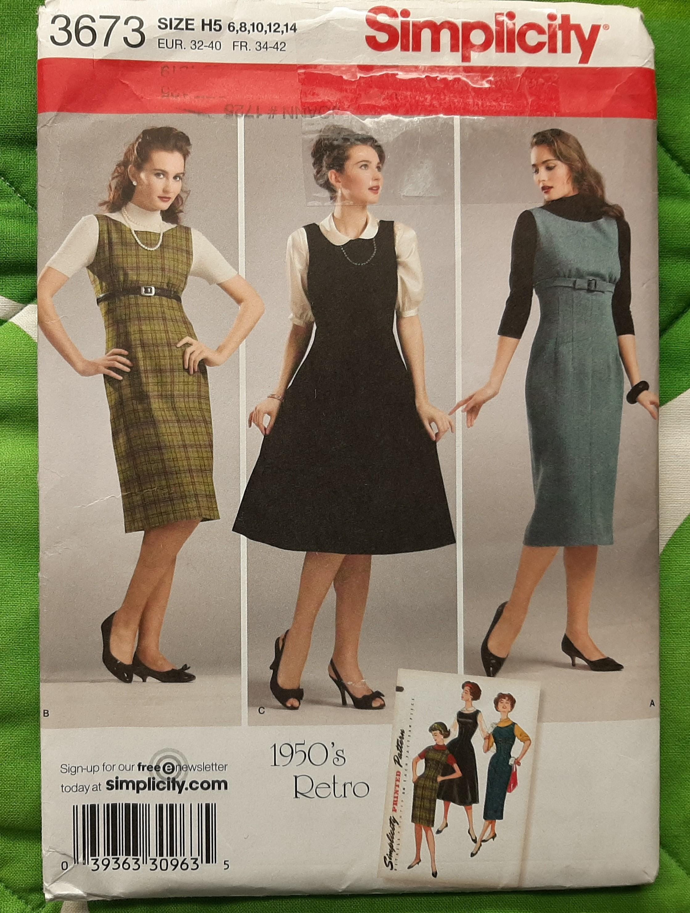 Simplicity Retro Sewing Pattern 3673, Misses'/miss Petite Dress or ...