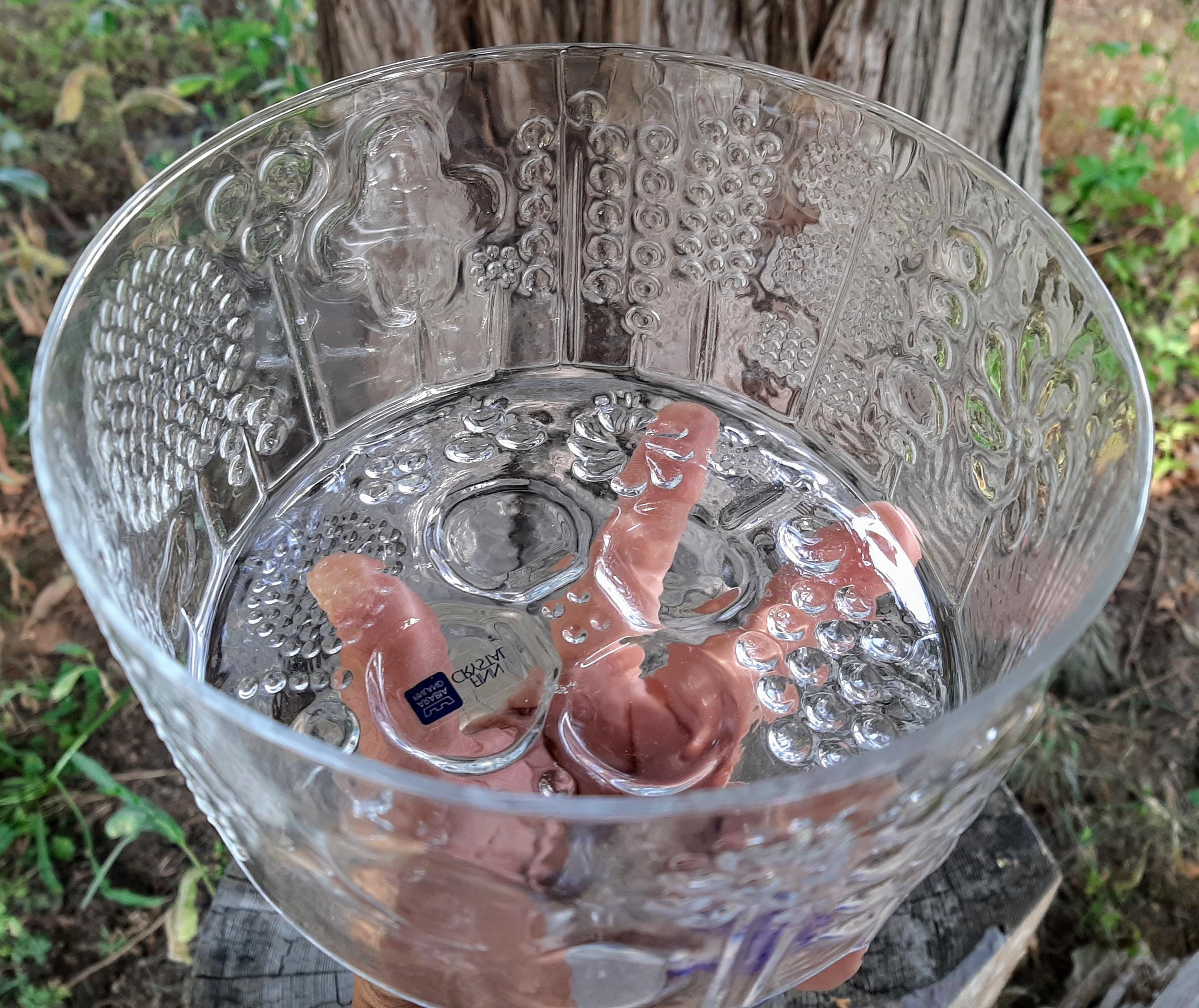 Nuutajarvi Arabia Flora Medium Glass Bowl Design by Oiva
