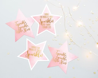 Baby Shower 'Twinkle Twinkle' Gift Tags, INSTANT DOWNLOAD PRINTABLE Twinkle Twinkle Little Star Baby Shower Gift Tags with editable text