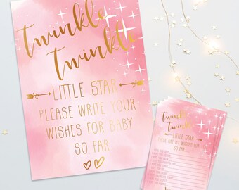 Baby Shower 'Twinkle Twinkle' Wishes for Baby Game, INSTANT DOWNLOAD PRINTABLE Twinkle Twinkle Little Star Baby Shower Activity Sign Cards