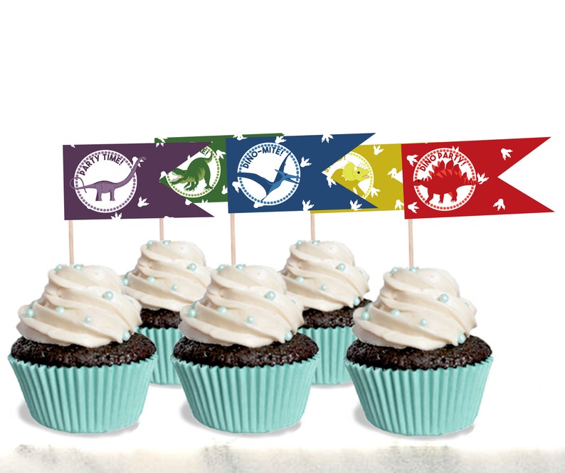 Dinosaur Party Cake Toppers INSTANT DOWNLOAD PRINTABLE Kids - Etsy ...