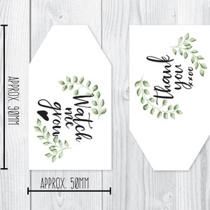 Baby Shower 'Watch me grow' Favor Tags, INSTANT DOWNLOAD PRINTABLE Eucalyptus themed Gift Labels for Boho baby Shower with editable template image 3