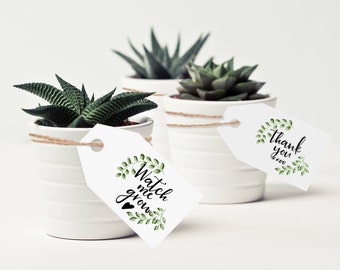 Baby Shower Favor Tags - INSTANT DOWNLOAD, watch me grow, boho baby shower, favour, favor, printable, gift tags, labels, editable