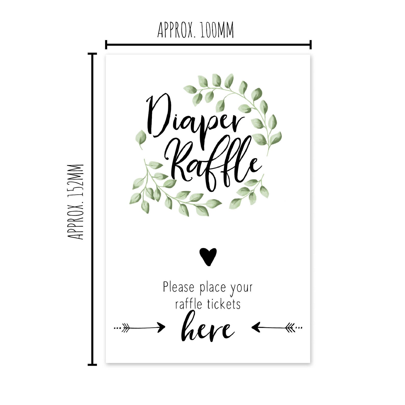 Baby Shower Diaper Raffle Kit 'eucalypt' INSTANT Etsy