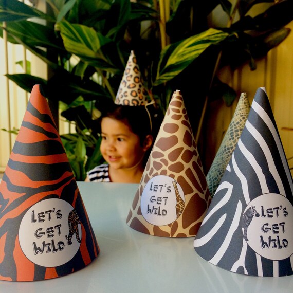 Safari Party Hats INSTANT DOWNLOAD PRINTABLE Editable Kids - Etsy