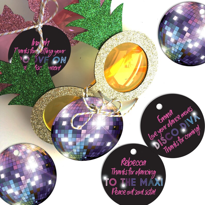 Disco Party Gift Tags PRINTABLE DIGITAL Gift Tags for Retro Etsy