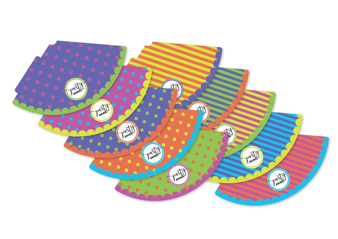 Animal Party Hats INSTANT DOWNLOAD PRINTABLE Colorful Kids - Etsy