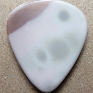 Pink Champagne Agate Gemstone Guitar Pick, Stone Guitar Pick