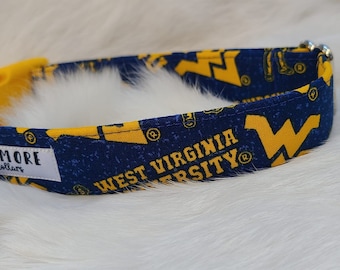 West Virginia Mountaineers ~ WVU ~ West Virginia Football Dog Collar ~ WVU Dog Collar