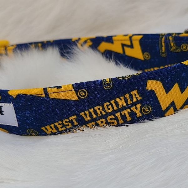 West Virginia Mountaineers ~ WVU ~ West Virginia Football Dog Collar ~ WVU Dog Collar