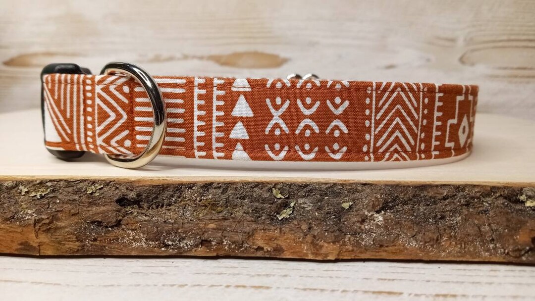 Boho Dog Collar Rust Copper Dog Collar Aztec Dog Collar Cool Dog Collar