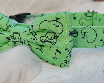 Golf Dog Collar ~ Caddie Dog Collar ~ Green Golf Dog Collar ~ Sports Collar ~ Gift for Golf lover