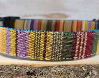 Earthy Tones Eye Cat Dog Collar - Guatemalan Fabric - Aztec Pattern - Tex Mex - Colorful - Mexican - Ethnic -