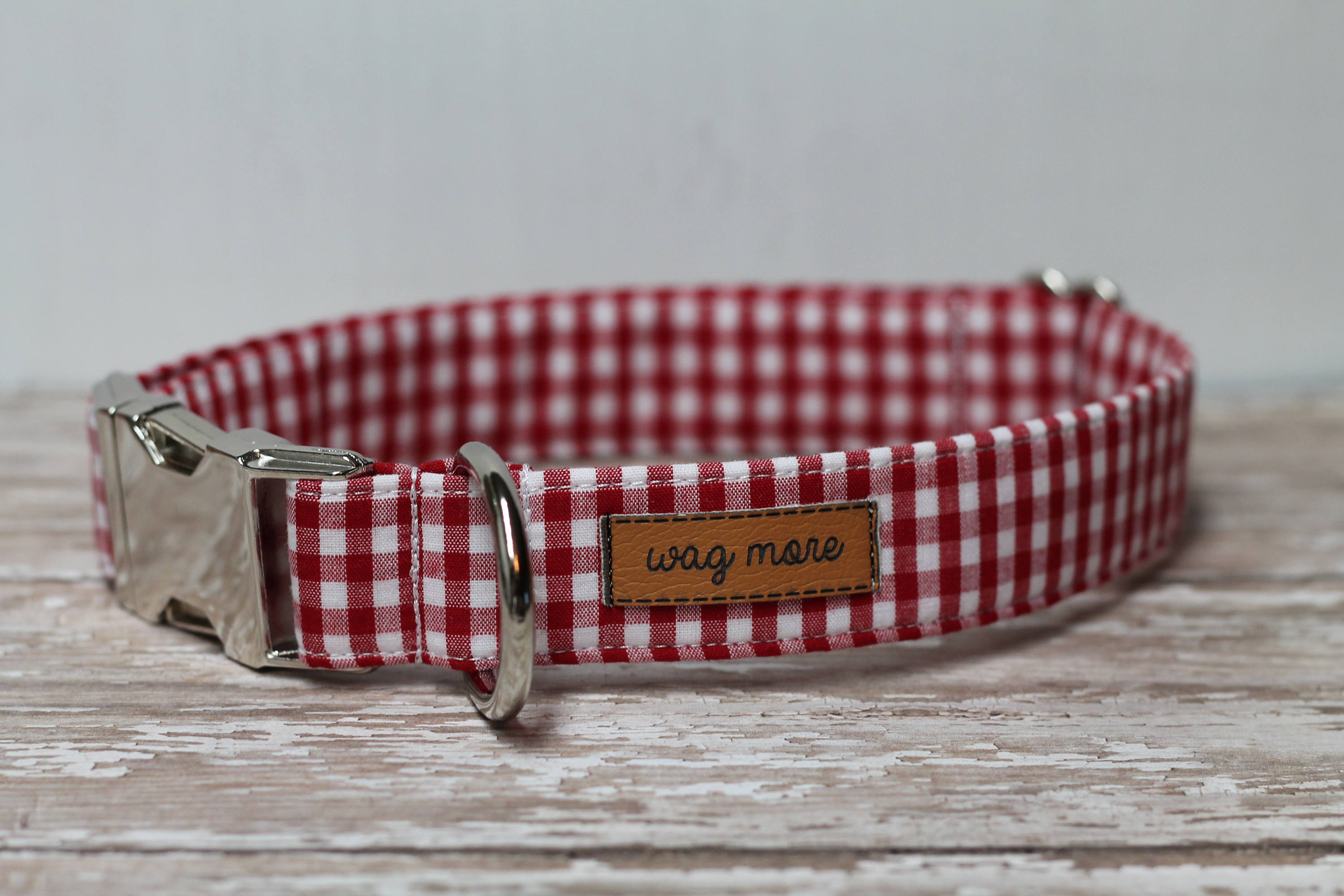 Classic Dog Collar Bright Red Gingham Dog Collar for Summer. Etsy