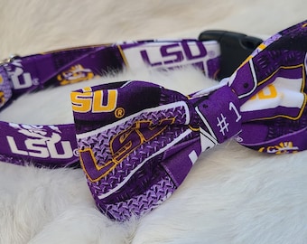 Louisiana State University Tigers ~ LSU dog collar ~  LSU dog collar  ~ LSU dog collar ~ Louisiana dog collar ~ Dog collar and leash set