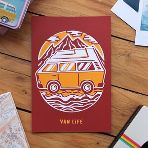 Carte sérigraphiée - Van life