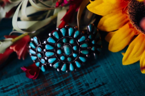 Old Pawn Turquoise Zuni Cuff - image 1