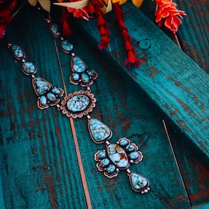 Kingman Turquoise Lariat Necklace